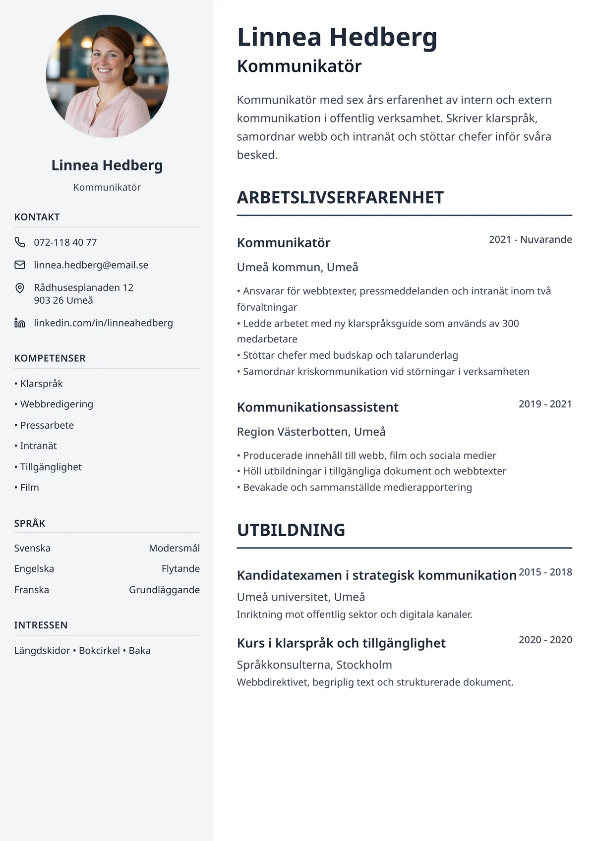 Cv mall google docs, exempel på mall med tydlig struktur att redigera i webbläsaren