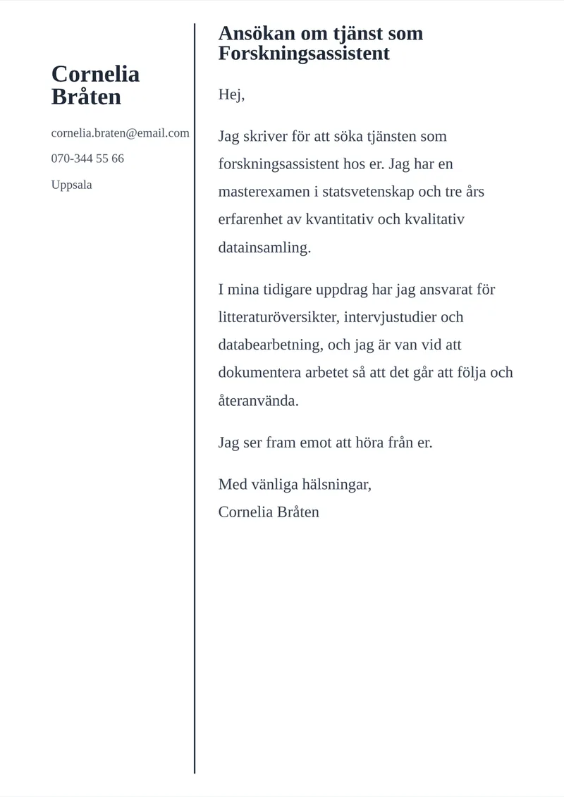 Personligt brev mall Akademisk - färdig mall att fylla i