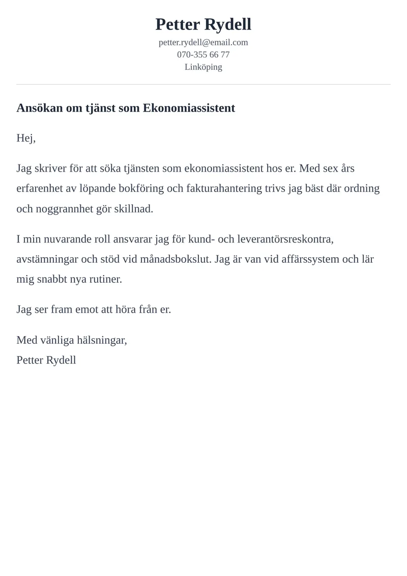 Personligt brev mall Klassisk - färdig mall att fylla i
