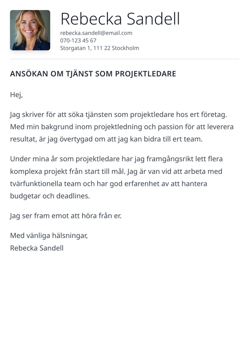 Personligt brev mall Kompakt - färdig mall att fylla i