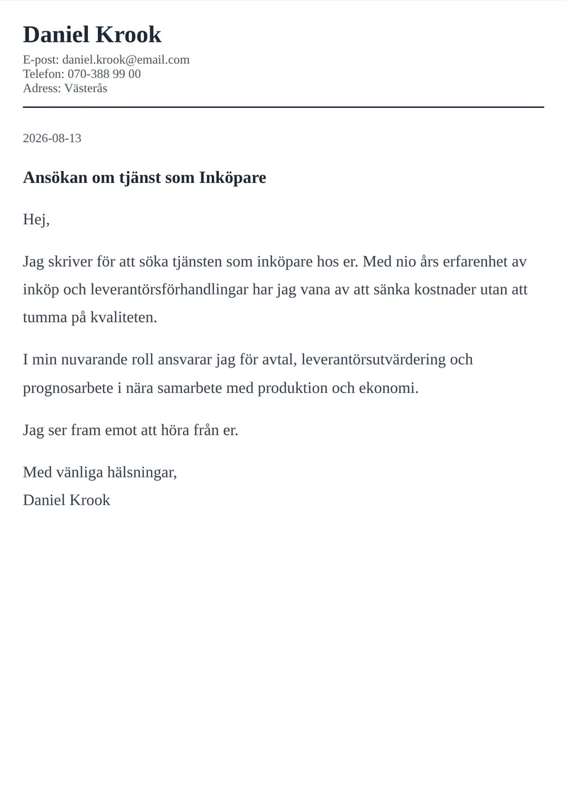 Personligt brev mall Professionell - färdig mall att fylla i