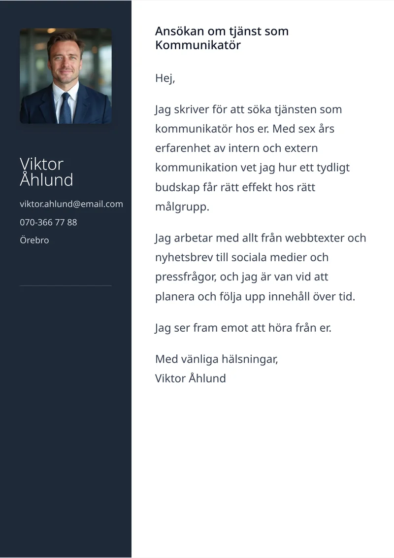 Personligt brev mall Stilren - färdig mall att fylla i